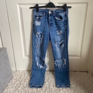 ripped mom jeans, garage, size US 0